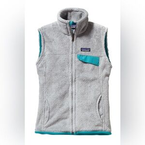 Patagonia Re-Tool Fleece Vest Polartec Thermal Pro Gray Green Trim L